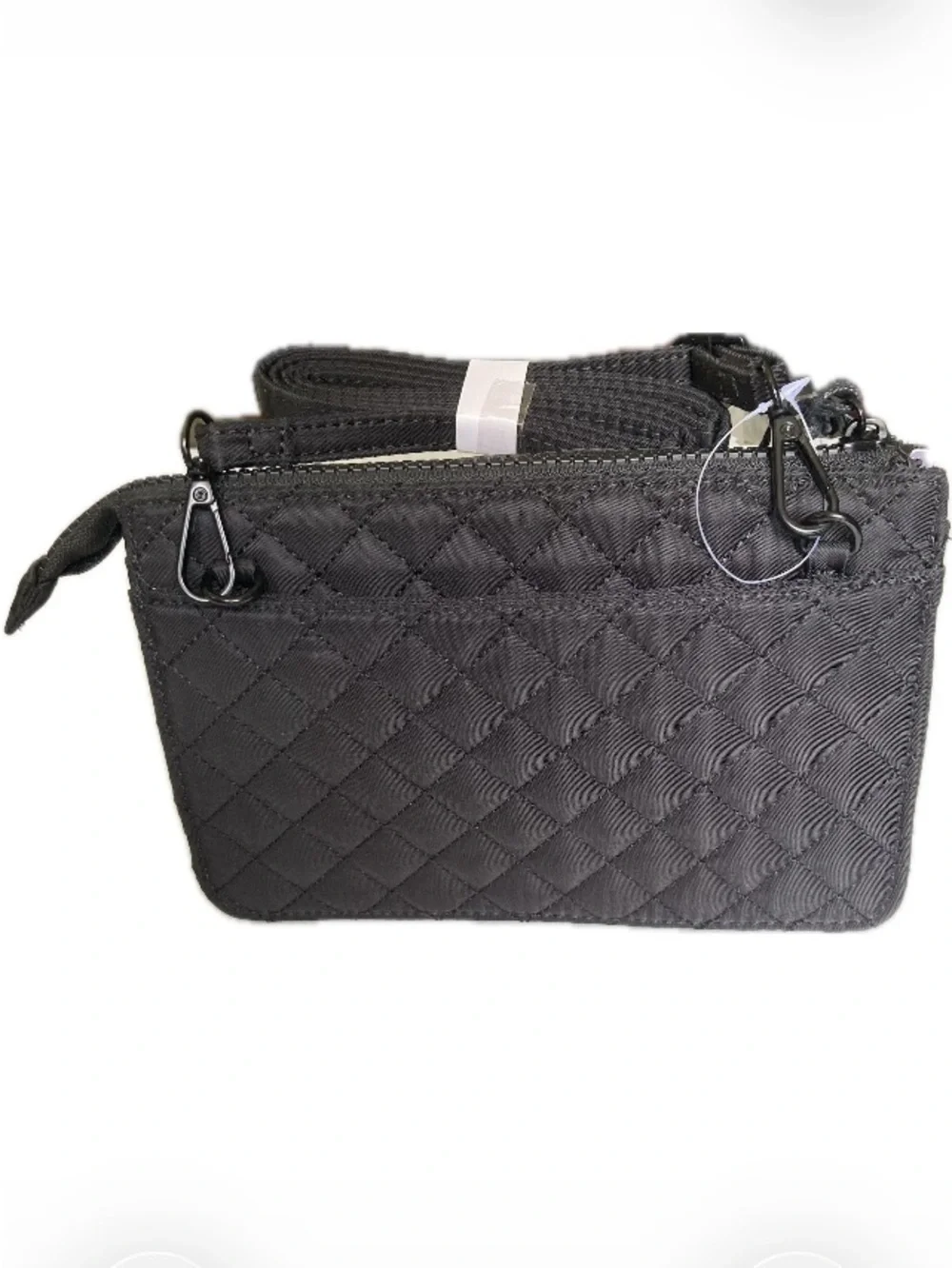 NWT SAMANTHA BROWN Quilted Crossbody Travel Bag Organizer Black